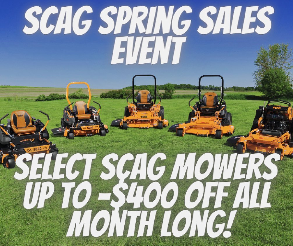 SCAG & Exmark Spring Savings on CommercialGrade Mowers Thompson Rentals & Sales